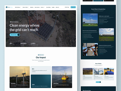 Renewable Energy Website Redesign blue clean energy modern power renewable energy solar ui uiux userexperience webdesign website