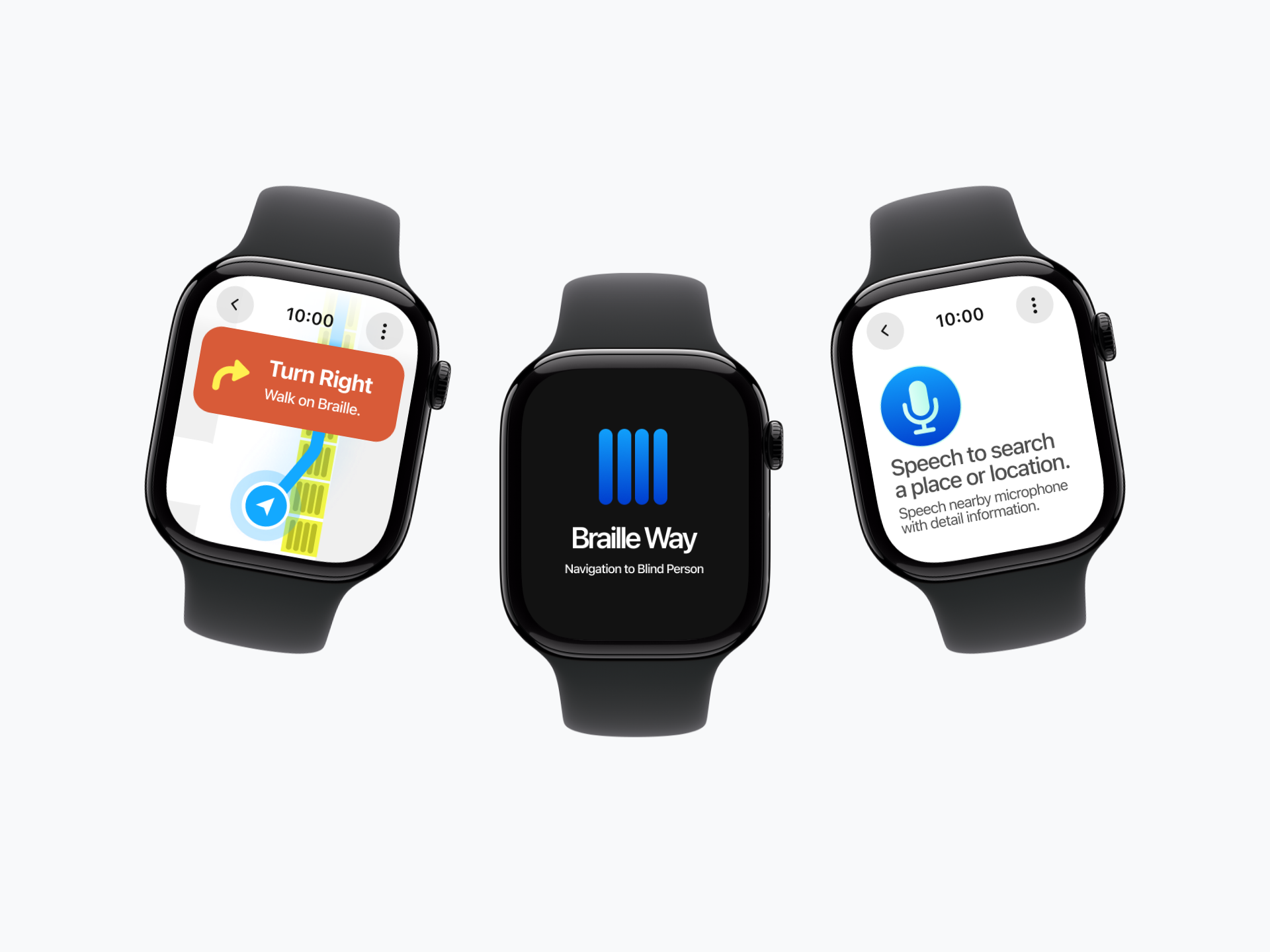 Braille Way blind blind person braille braille block disability map navigation product road smartwatch speach ui uiux walk walkway watch wearable