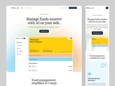 Saas Landing Page design fintech landing page saas ui web web design webdesign website