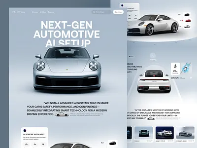 Next-Gen Automotive AI Setup — Smart Car Tech Landing Page Desig ai car system ai interaction design ai sensor integration ai setup interface ai ux design automotive ai automotive landing page automotive uiux automotive web design car landing page car tech ui luxury car ui smart car ui smart vehicle design tech landing page