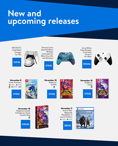 Walmart.ca Gaming Releases Catalog Design ad ad design advertising advertising design branding catalog catalogue design digital digital design gaming graphic design online ad page page layout published