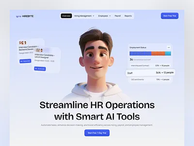 HR Operations AI Website ai recruitment ai website design hr hr saas landing page saas saas website web web design website