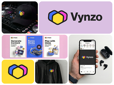 Vynzo Brand Identity: Create, Remix, Play 3d logo app logo best logos brand identity brand strategy branding creator graphic design identity lettermark logo logos minimal modern logo play remix saas startup logo tech logo v logo