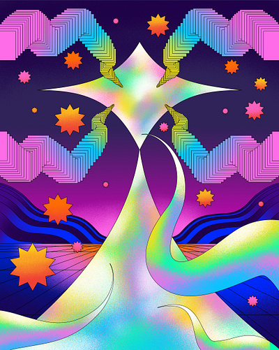 The Case for AI Datarails - Noema affinity art direction color colour cyber editorial graphic illustration illustrator meta retro shading software surreal texture vector virtual virtual wolrd