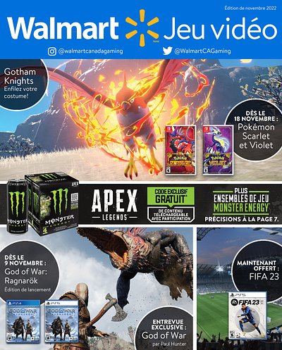 French Walmart.ca Gaming Catalog Cover ad advertising catalog catalog cover catalog design catalogue cover circular cover cover design design digital ad freelance gaming graphic design published