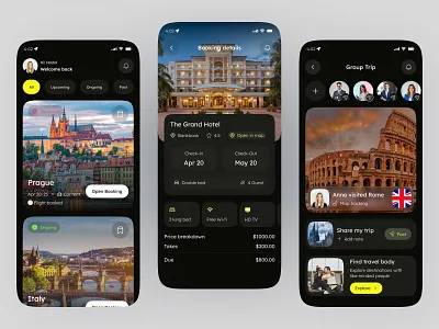 Smart Travel Planner App UI design advanture app app design mobile mobile app product design tour tourism tourist travel travel agency travel app trip ui uiux ux vacation