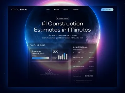 Future of Construction Website Design ai construction dashboard figma ui ui ux ux web app website website design