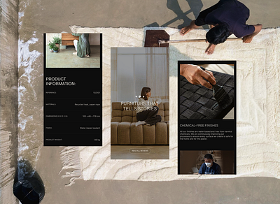 Dareels Screens • Concept decoration ecommerce. furniture product details product specs recycling reviews sustainability ui