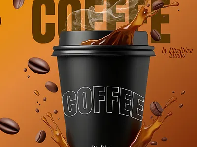 Coffee Splash Branding Concept - 3D Visual 3d art 3d design animation art branding branding concept cgi coffee branding coffee lovers creative concept digital art dribbble shorts graphic design logo motion graphics motion still packaging design photoshop splash art visual design