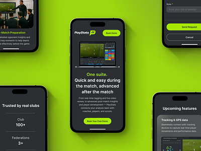 PlayStats – Landing Page Responsive football ggstudio landing page mobile playstats responsive saas soccer sports ui video analysis web design