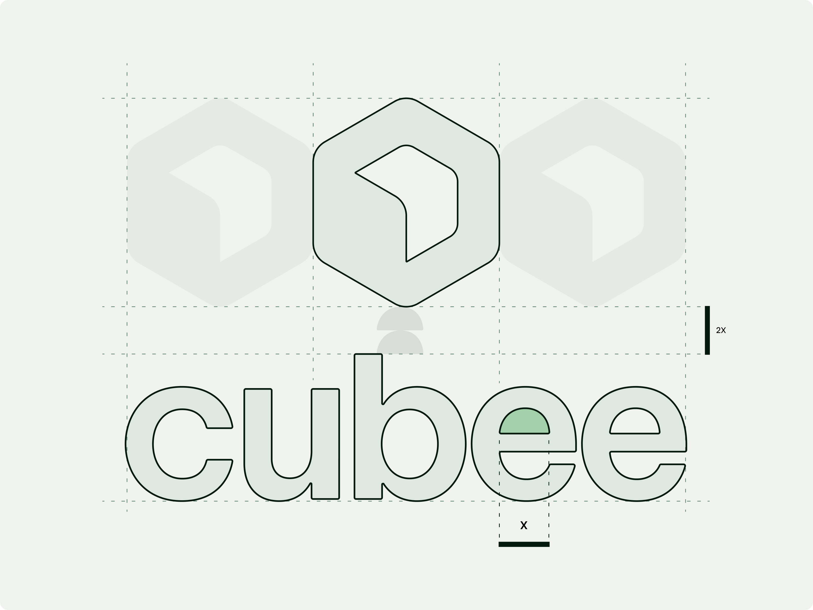 Cubee Logo Layout – Wordmark and Symbol Grid Alignment brand guidelines branding dtail studio grid based design identity design logo design logo grid logo layout modern branding symbol design visual identity wordmark