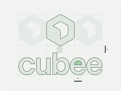 Cubee Logo Layout – Wordmark and Symbol Grid Alignment brand guidelines branding dtail studio grid based design identity design logo design logo grid logo layout modern branding symbol design visual identity wordmark