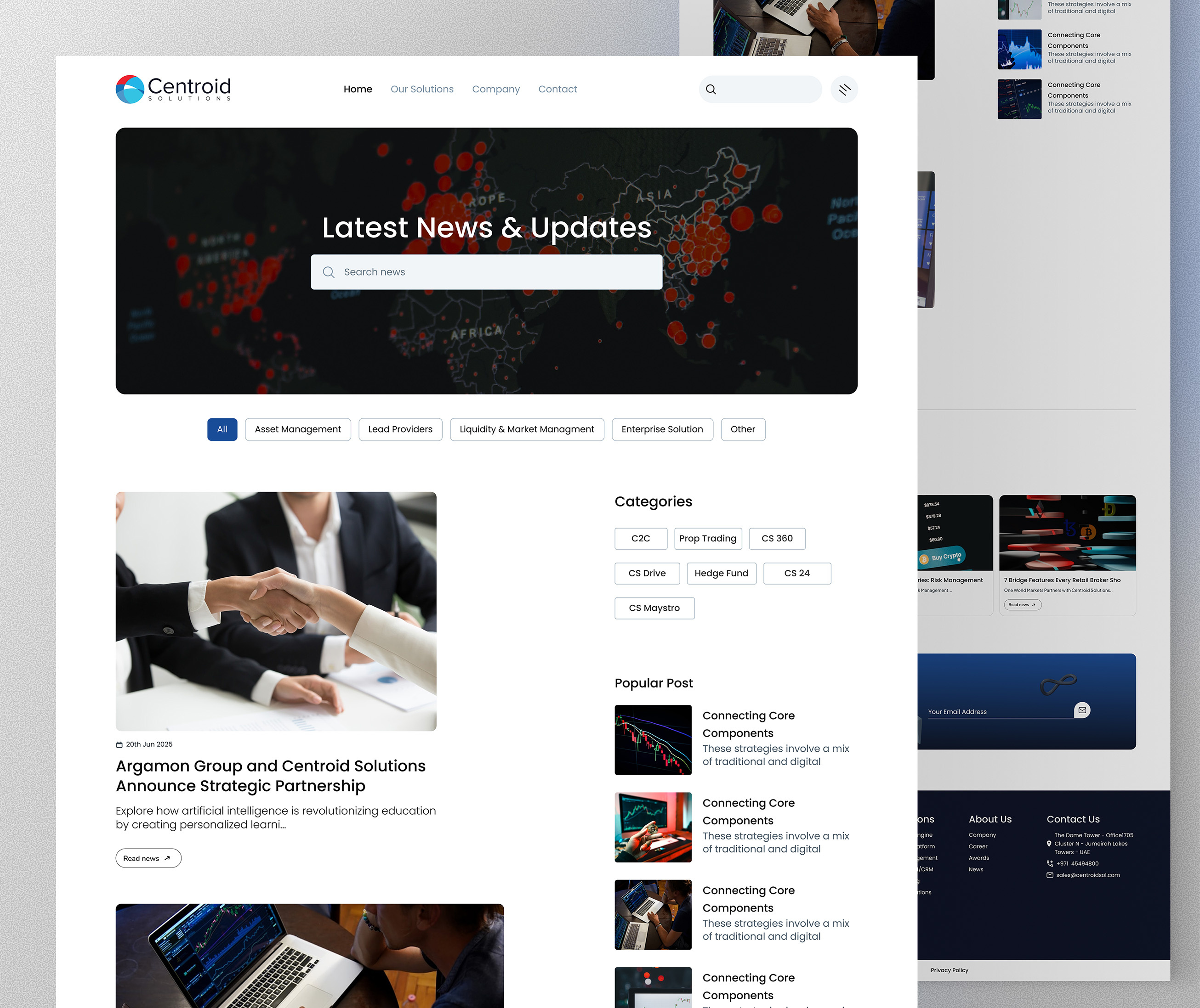 Centroid Solutions – Website Redesign Exploration 3d centroidsolution cleandesign designexploration designsystem digitaldesign fintechdesign fintechui interfacedesign minimaldesign modernui riskmanagment technology trading uidesign uiux uxdesign uxinspiration webappdesign websiteredesign