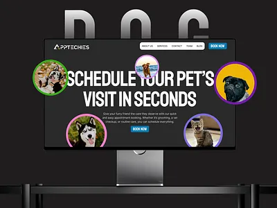 Dog Walking Booking Website UI/UX Design Made by Apptechies branding design illustration ui websitedevelopment