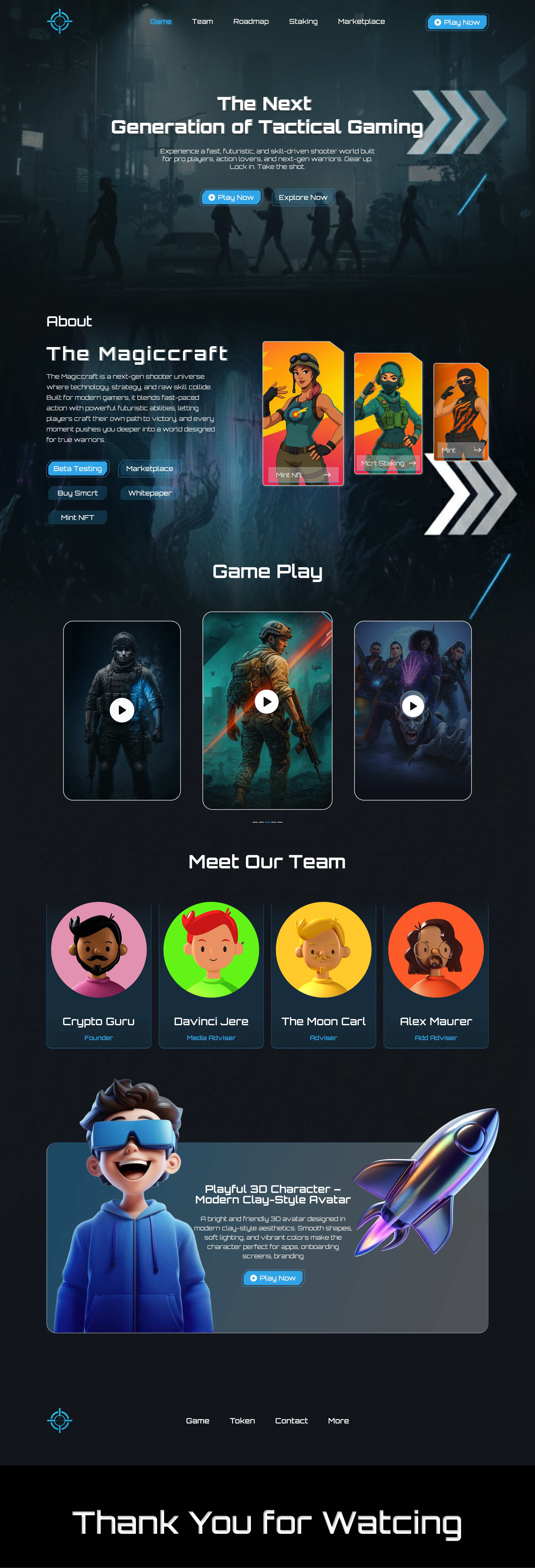 Futuristic Tactical Gaming – Website UI Concept 3d character dark theme dribbble shots futuristic futuristic ui game game design gaming ui hero section interface landing page sci fi design ui uiux web design website design