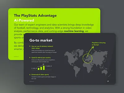 PlayStats - Pitch Deck data visualization deck design ggstudio pitch deck playstats presentation design saas sport tech sports analytics ui