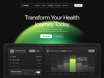 Fitness Tracking Dashboard Concept analytics concept dashboard design fitness app health app orizon orizon: uiux design agency statistics ui ux web welness app widget workout tracker