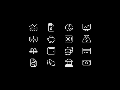 Genesis — Financial iconography set dashboard dashboard design design finance fintech graphic design icon icon kit iconography icons illustration interface design product design saas ui ui kit user experience user interface ux