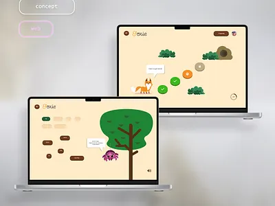 Language learning game for children design graphic design ui ux