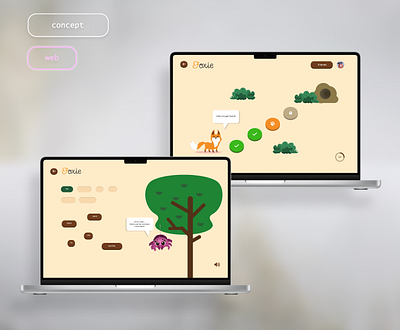 Language learning game for children design graphic design ui ux