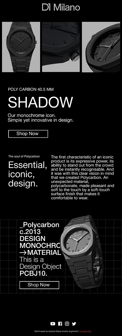 Imagine a world immersed in endless night! Swiss Minimalism email design email marketing figma swiss design typography