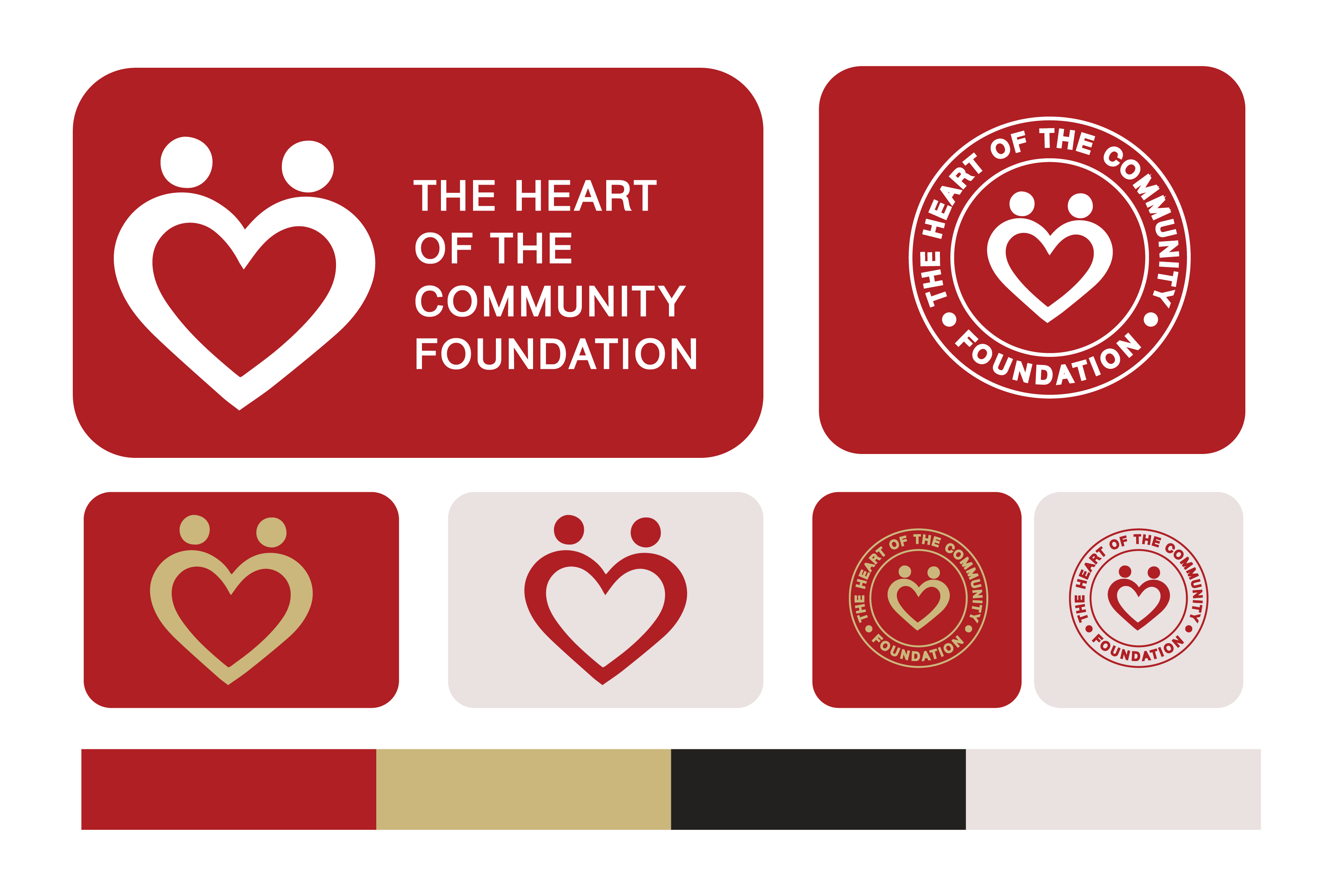 THE HEART OF COMMUNITY FOUNDATION logo design logoi love love logo