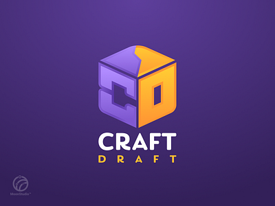 CraftDraft - Minecraft project logo branding concept craftdraft logo logotype moonstudio