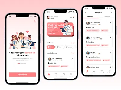 Dental Care Mobile App UI Concept ✨ appointment booking app clean ui design clinic app ui design doctor app ui doctor finder app health app concept healthcare app design hospital app design medical app ui mobile health app modern ui ux