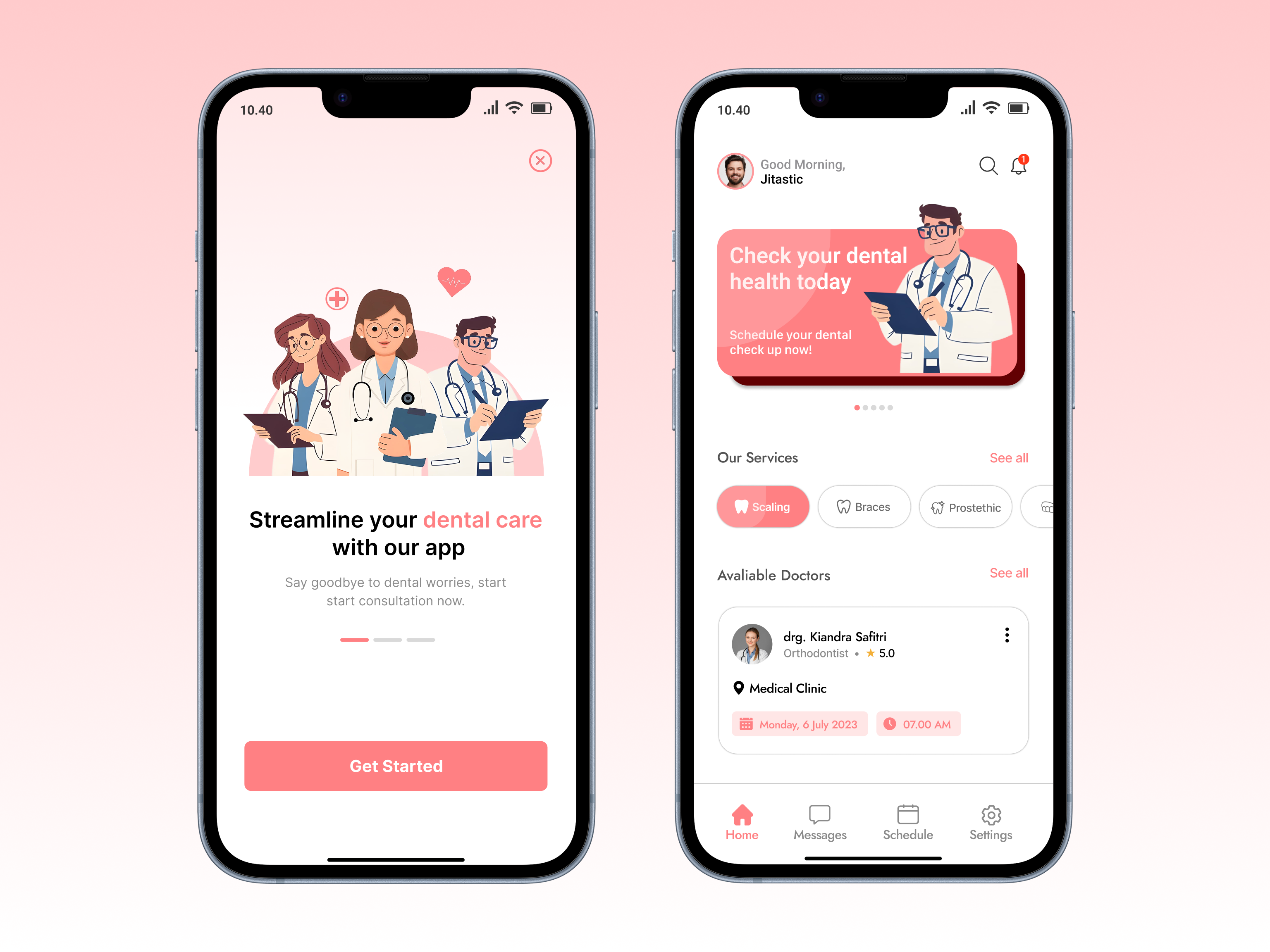 Dental Care Mobile App UI Concept by Jit Das on Dribbble