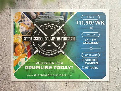 Drumline Program Poster - Event & Performance Graphic Design clean concert poster creative design drumline program event promotion graphic design layout design marketing modern music event poster performance graphic poster design print print design professional typography poster visual hierarchy
