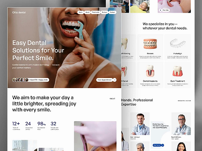 Otto Dental - Dentist Landing Page appointment appointment booking care clean clinic clinic experience comfort dental dental clinic dental services health healthcare design patient patient care patient experience professional services smile smile makeover treatment