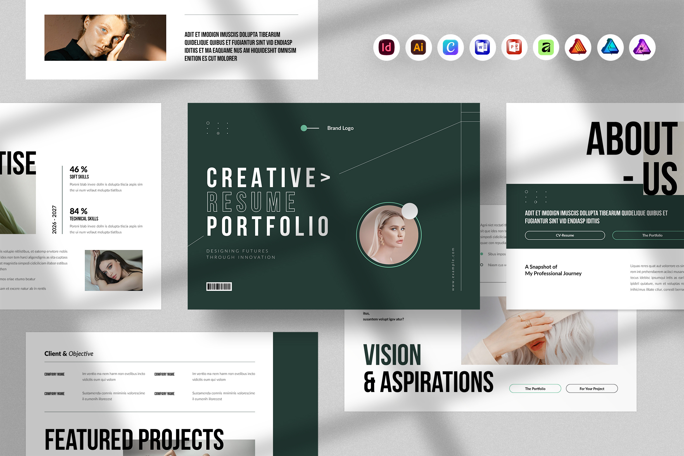 CV-Resume Portfolio Brochure Template 3d animation bankers resume branding clean resume creative portfolio creative resume design graphic design guideline illustration infographic resume logo modern resume motion graphics portfolio print professional resume resume ui