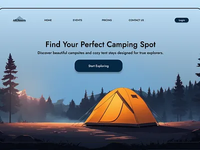 Camp Tent Booking Website UI booking website clean ui figma figma design graphic design landing page minimal design mobile app design ui ui design web design