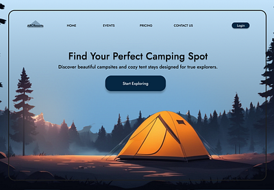 Camp Tent Booking Website UI booking website clean ui figma figma design graphic design landing page minimal design mobile app design ui ui design web design