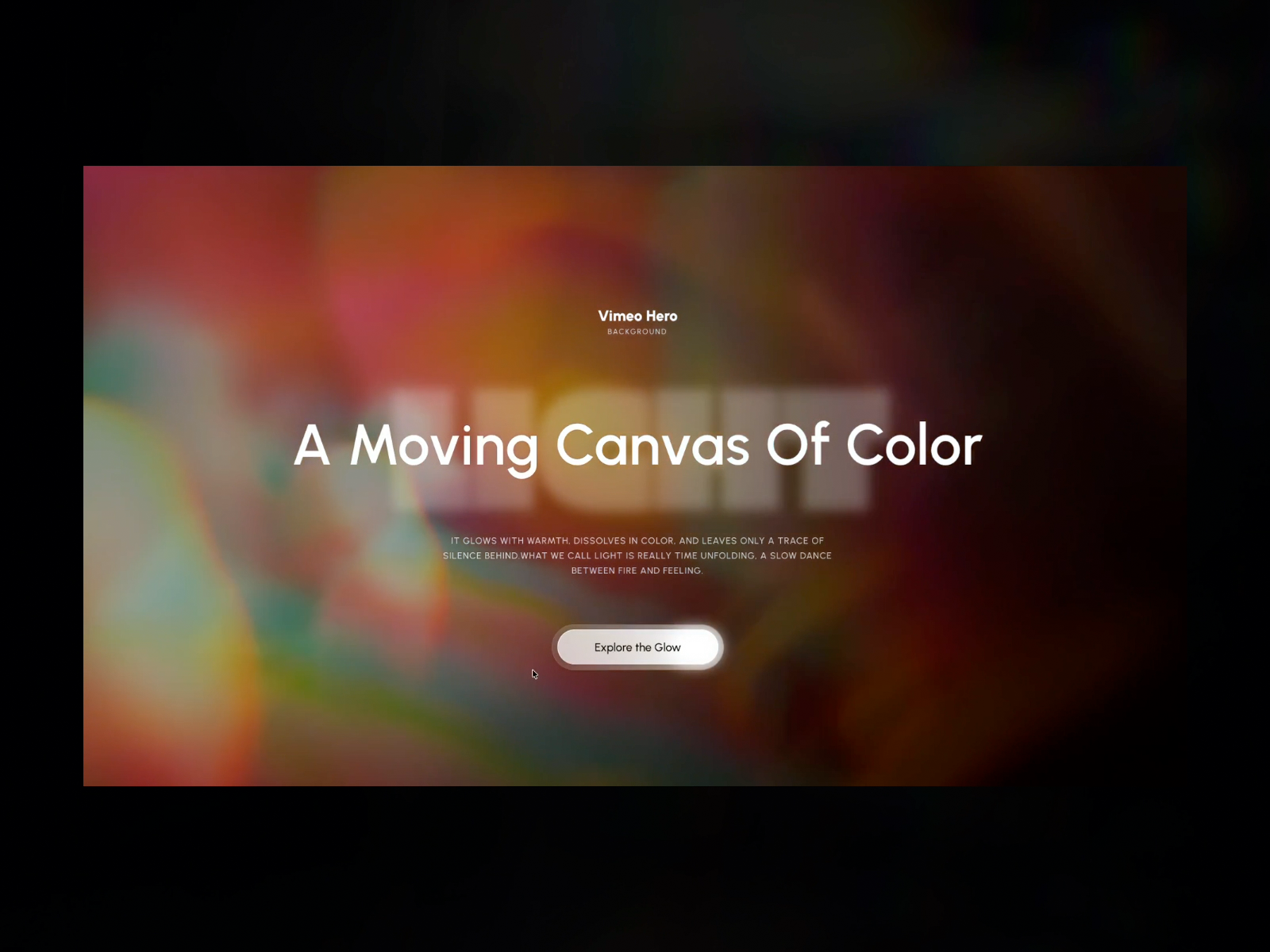 Vimeo Video Hero Background for WordPress animation background gradient hero lights shiny slider typography ui video vimeo