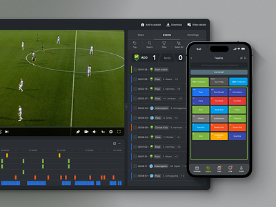 PlayStats - Video Tagging analytic data visualization football ggstudio playstats product design soccer sport tech sports app ui ux video analysis video tagging web app
