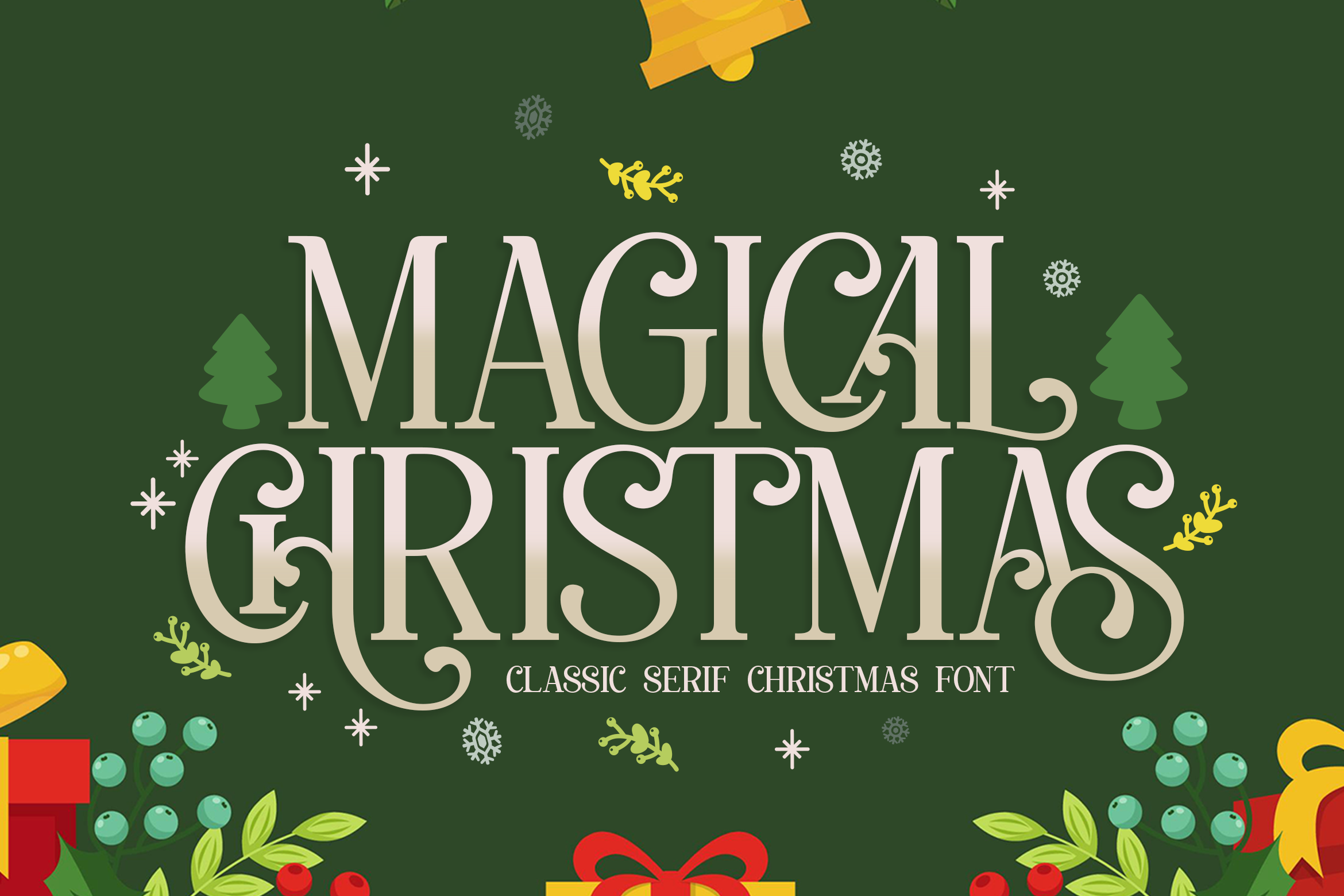 MAGICAL CHRISTMAS adobe photoshop branding card christmas font classic font creative typography elegant font graphic design logo font merry christmas new year font retro font serif font typography