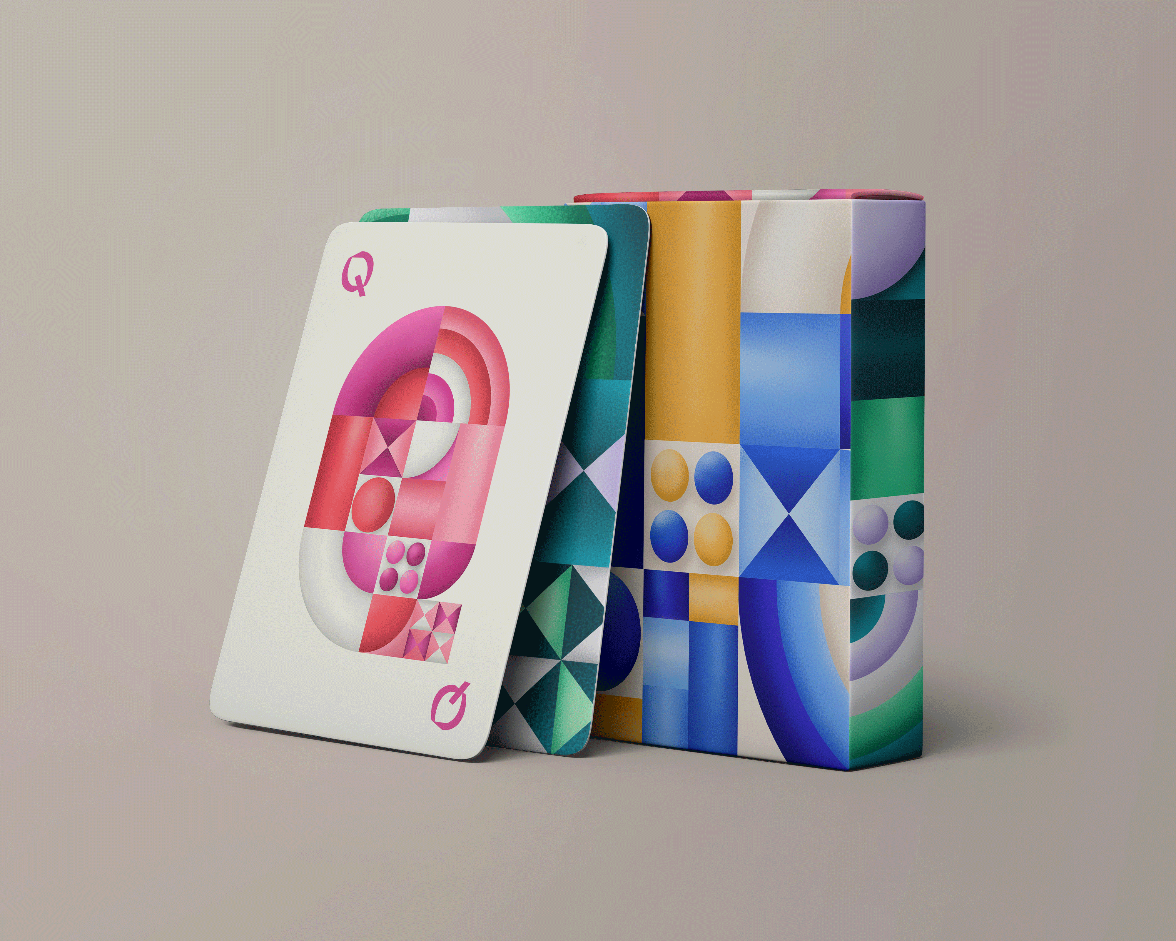 Playing Cards for Tech Company branding colorful design dynamic funky design geometric graphic design illustration lettering logo playing cards ui ux vector