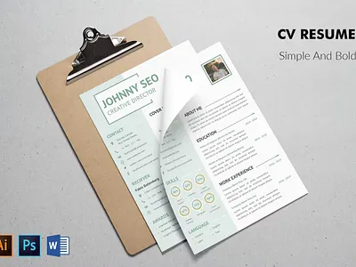 CV Resume Simple And Modern clean clean resume cover letter creative resume curriculum vitae cv cv design cv template free cv free cv template free resume template job job cv modern cv modern resume resume resume cv resume design resume template template