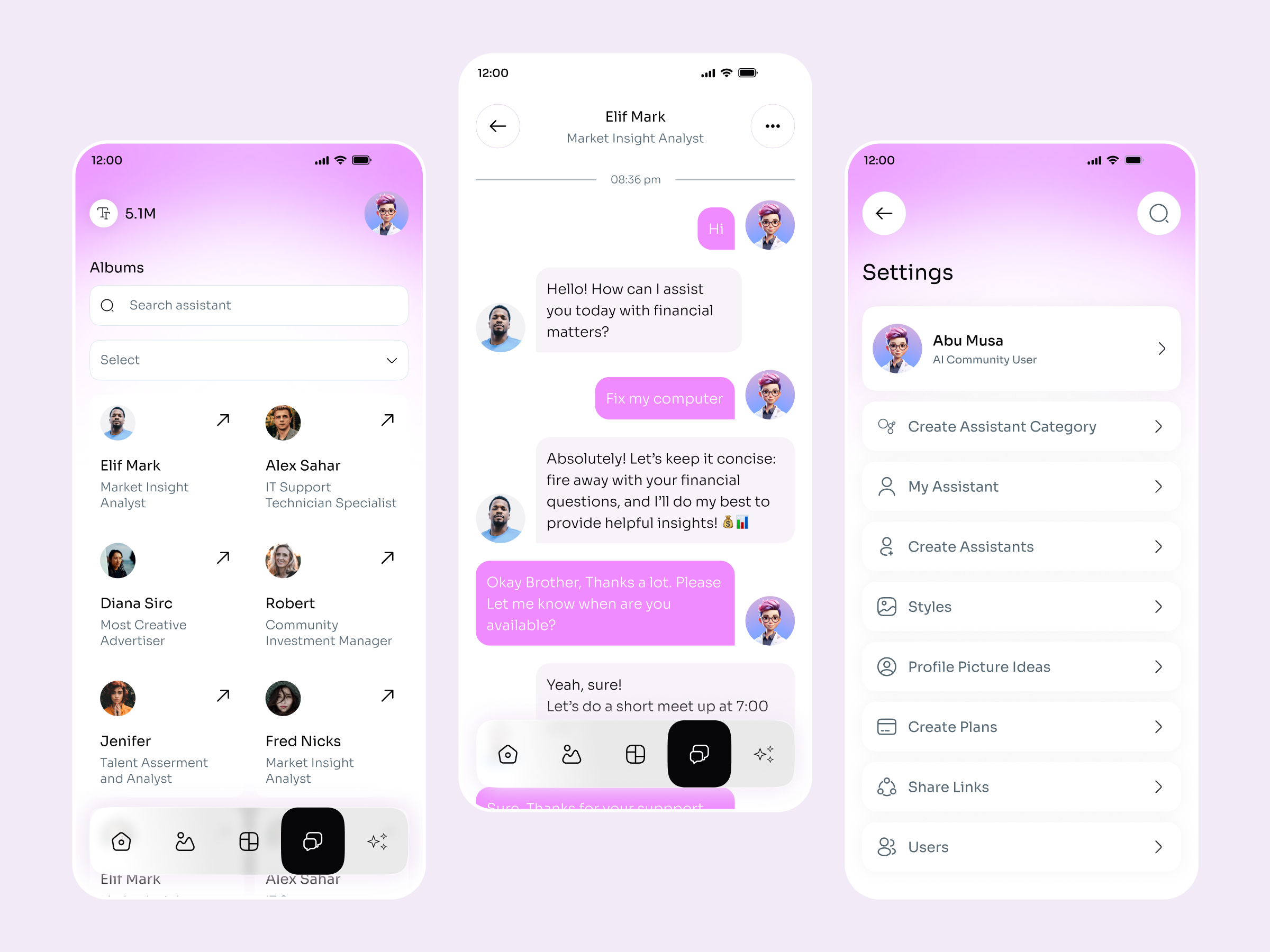 AI Mobile App ai ai app ai app design ai assistant ai design ai generator ai mobile ai mobile app app design assistant ui chat ui conversation ui figma mobile ui musa saas setting ui uiux uxinspiration