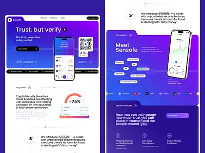 Web design for a crypto wallet with risk checks 🟣 crypto ui ux web web design web3