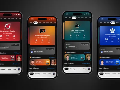 NHL App app app design design hockey ios nhl sport ui ux ui