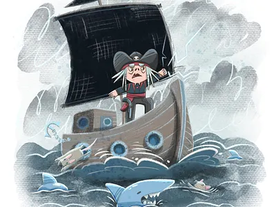 Pirat character design for children book art character design children illustration illustration kid art procreate raster illustration