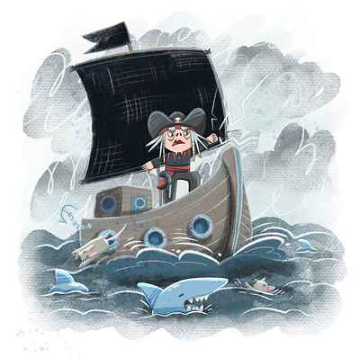 Pirat character design for children book art character design children illustration illustration kid art procreate raster illustration