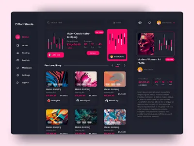 Crypto Wallet & Trading App app design clean design crypto app dashboard ui figma design minimal design mobile ui modern design modern ui saas app ui trading app ui ui ux design web app web app design