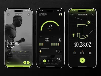 Sensia - Personal AI Fitness Tracker Mobile App ai app application artificial intelligence design exercise fitness fitness app fitness tracker gym health mobile app mobile application sport ui ux workout