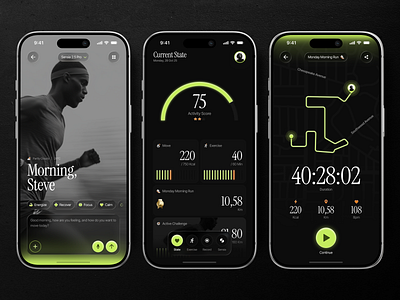 Sensia - Personal AI Fitness Tracker Mobile App ai app application artificial intelligence design exercise fitness fitness app fitness tracker gym health mobile app mobile application sport ui ux workout