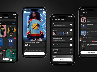 Shop NHL app app design bag cart e commerce hockey ios nhl order shop sport ui ux ux ui