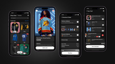 Shop NHL app app design bag cart e commerce hockey ios nhl order shop sport ui ux ux ui