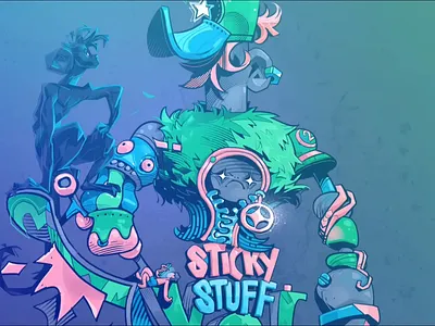 Sticky Stuff / Gasp character creatures disco illustration totem weird